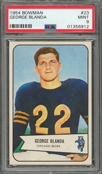 1954 Bowman Football #23 George Blanda Rookie Card – PSA MINT 9